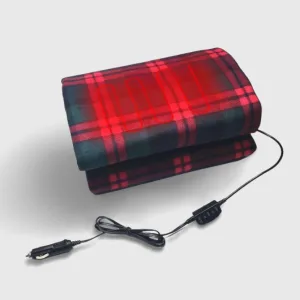 Couverture chauffante automobile grise pour un confort optimal en hiver, accessoire essentiel.