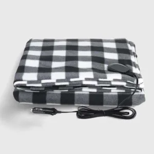 Couverture chauffante de voiture, branchez-la sur l'allume-cigare pour un confort hivernal optimal. Accessoire chauffant pour auto.